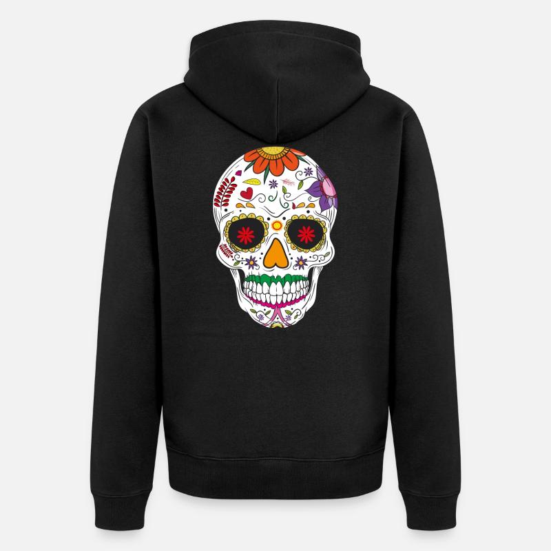 Skull - Veste à capuche bio Premium Unisexe - noir