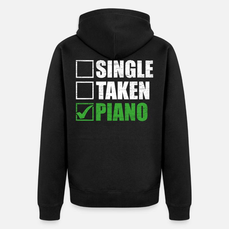 Klavier - Unisex Premium Bio Zip Hoodie - Schwarz