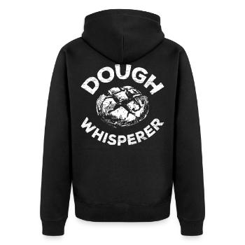 Brot backen Bäcker - Unisex Premium Bio Zip Hoodie - Schwarz - Hinten - Nico (187cm)