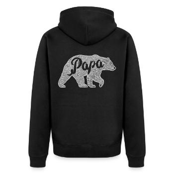 Papa Bear Father Gift - Unisex Premium Organic Zip Hoodie - black - Back - Nico (187cm)