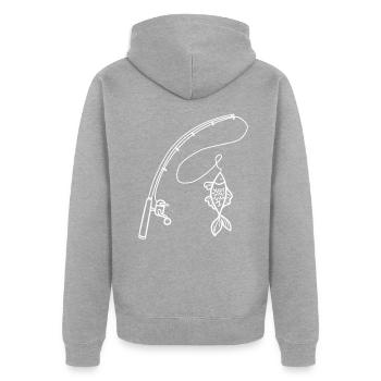 Pêche pêcheur passe-temps pêche pêche sportive - Veste à capuche bio Premium Unisexe - gris chiné - Dos - Nico (187cm)