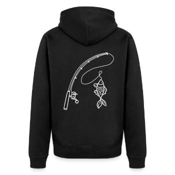 Fishing angler fish hobby fishing sport fishing - Unisex Premium Organic Zip Hoodie - black - Back - Nico (187cm)