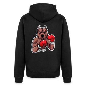 Dog Boxing Sports Fight Match Boxing Punch Fight - Unisex Premium Organic Zip Hoodie - black - Back - Nico (187cm)