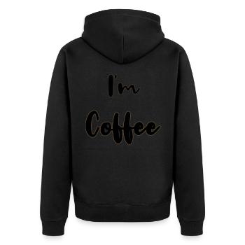 coffee and milk valentinstday - Veste à capuche bio Premium Unisexe - noir - Dos - Nico (187cm)