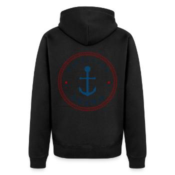 Hamburger Deern Hamburg girl - Unisex Premium Organic Zip Hoodie - black - Back - Nico (187cm)