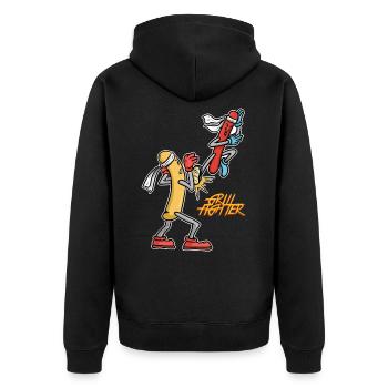 Saucisse de dessin animé de dessin animé - Veste à capuche bio Premium Unisexe - noir - Dos - Nico (187cm)