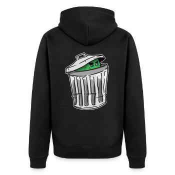 Cartoon cartoon garbage monster cookies funny idea - Unisex Premium Organic Zip Hoodie - black - Back - Nico (187cm)