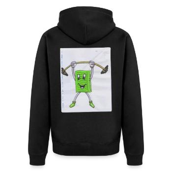 Note Zettel Sport Pumper dessin dessin de peinture Haltère - Veste à capuche bio Premium Unisexe - noir - Dos - Nico (187cm)