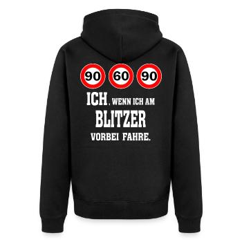 90-60-90 Si je passe devant le flash 2- voiture - Veste à capuche bio Premium Unisexe - noir - Dos - Nico (187cm)