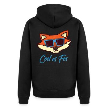 Fox Animal Zoo Wild Animal Fur Wilderness Cool Idea - Unisex Premium Organic Zip Hoodie - black - Back - Nico (187cm)