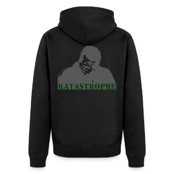 Katastrophe - Unisex Premium Bio Zip Hoodie - Schwarz - Hinten - Nico (187cm)