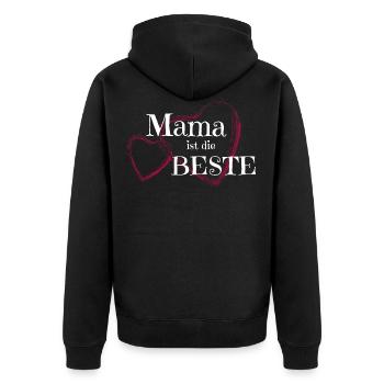 Super Mom Beste Mama Muttertag - Unisex Premium Bio Zip Hoodie - Schwarz - Hinten - Nico (187cm)