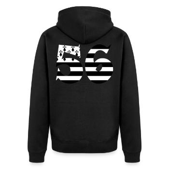56 Bretagne drapeau - Veste à capuche bio Premium Unisexe - noir - Dos - Nico (187cm)