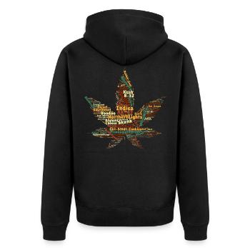 Variétés de cannabis nom de chanvre souche feuille de chanvre - Veste à capuche bio Premium Unisexe - noir - Dos - Nico (187cm)