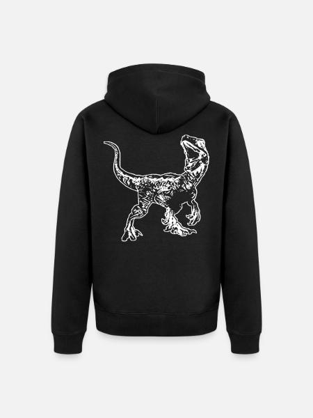 Velociraptor - Unisex Premium Organic Zip Hoodie - black