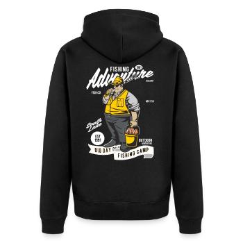Fishing adventure - Unisex Premium Organic Zip Hoodie - black - Back - Nico (187cm)