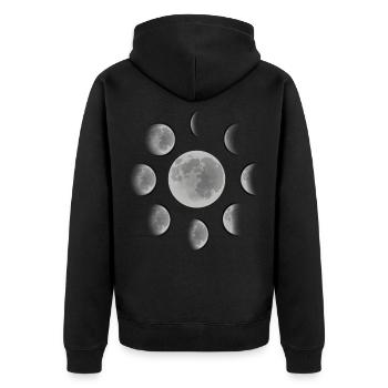 Lunes pleine lune demi-lune - Veste à capuche bio Premium Unisexe - noir - Dos - Nico (187cm)
