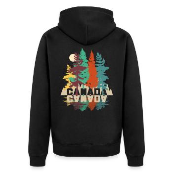 kanada - Unisex Premium Bio Zip Hoodie - Schwarz - Hinten - Nico (187cm)