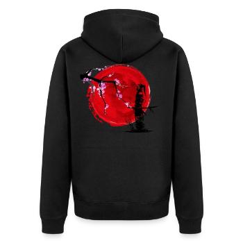 Samurai warrior - Unisex Premium Organic Zip Hoodie - black - Back - Nico (187cm)