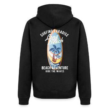 Surf surf surf sports nautiques - Veste à capuche bio Premium Unisexe - noir - Dos - Nico (187cm)