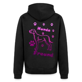 Dog lover Dog lover - Unisex Premium Organic Zip Hoodie - black - Back - Nico (187cm)
