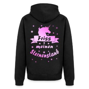 Mange ma poussière d’étoile - Veste à capuche bio Premium Unisexe - noir - Dos - Nico (187cm)