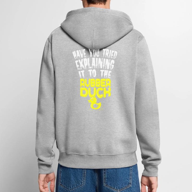 IT Nerd Programmer Developer Humor Rubber Duck Unisex Premium Organic Zip Hoodie