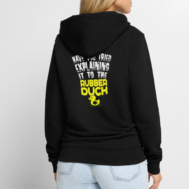 IT Nerd Programmer Developer Humor Rubber Duck Unisex Premium Organic Zip Hoodie