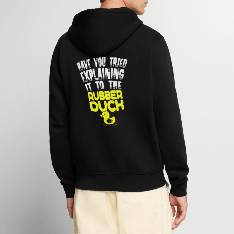 IT Nerd Programmer Developer Humor Rubber Duck Unisex Premium Organic Zip Hoodie