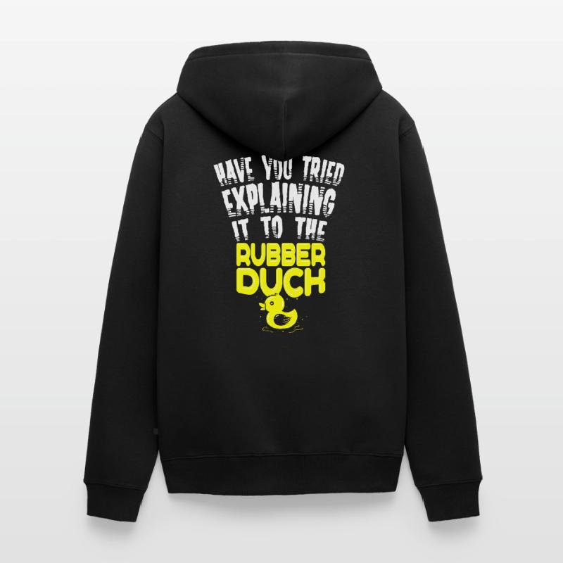 IT Nerd Programmer Developer Humor Rubber Duck Unisex Premium Organic Zip Hoodie