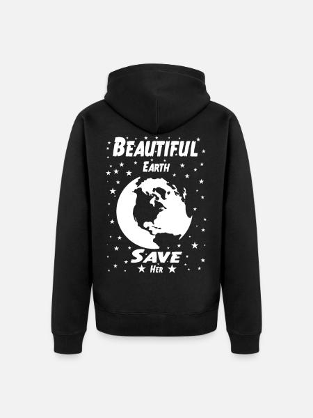 Beautiful earth - Unisex Premium Organic Zip Hoodie - black