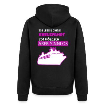 Kreuzfahrt Shirt • Schifffahrt • Schiffsmechaniker - Unisex Premium Bio Zip Hoodie - Schwarz - Hinten - Nico (187cm)