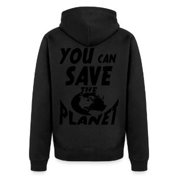 Vous sauvez la planète - Veste à capuche bio Premium Unisexe - noir - Dos - Nico (187cm)