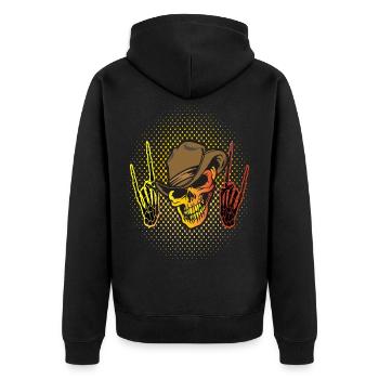 Skull Skeletal Hands - Unisex Premium Organic Zip Hoodie - black - Back - Nico (187cm)