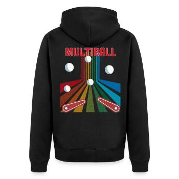Multiball - Unisex Premium Bio Zip Hoodie - Schwarz - Hinten - Nico (187cm)