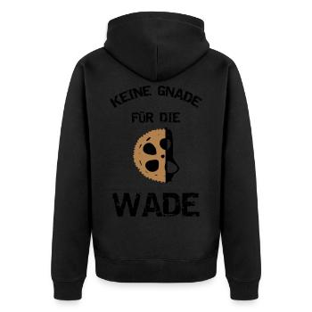 Keine Gnade für die Wade Fahrrad Bike - Unisex Premium Bio Zip Hoodie - Schwarz - Hinten - Nico (187cm)