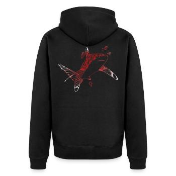 Diving shark shark - Unisex Premium Organic Zip Hoodie - black - Back - Nico (187cm)