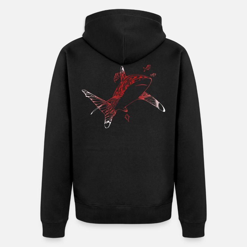 Tauchen Shark Hai - Unisex Premium Bio Zip Hoodie - Schwarz