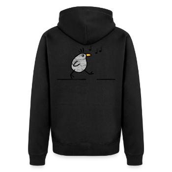Musiler Rêve - Oiseau chantant Attention Trou - Veste à capuche bio Premium Unisexe - noir - Dos - Nico (187cm)