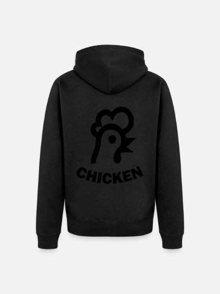 Chicken Huhn - Unisex Premium Organic Zip Hoodie - black