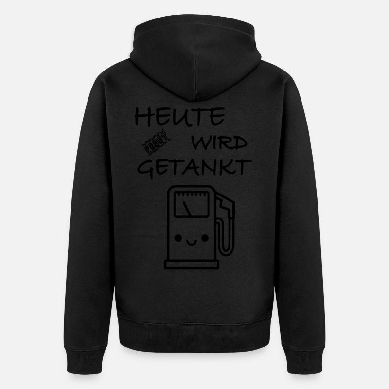 Prost heute wird getankt - Unisex Premium Bio Zip Hoodie - Schwarz