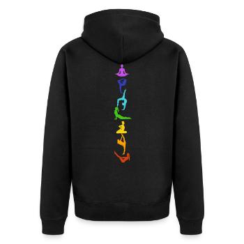 7 Chakra Yoga Kundalini Hatha Meditation Gift - Unisex Premium Organic Zip Hoodie - black - Back - Nico (187cm)