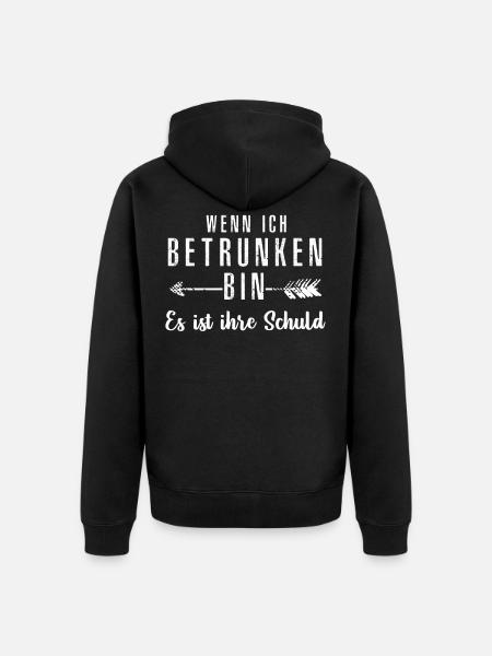 when I'm drunk - Unisex Premium Organic Zip Hoodie - black