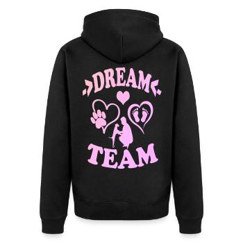 Dream team - Veste à capuche bio Premium Unisexe - noir - Dos - Nico (187cm)