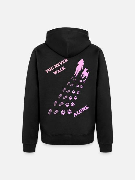 You never go alone - Unisex Premium Organic Zip Hoodie - black