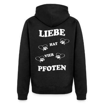 L’amour a quatre pattes - Veste à capuche bio Premium Unisexe - noir - Dos - Nico (187cm)