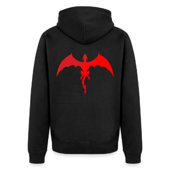 Dragon - Unisex Premium Organic Zip Hoodie - black - Back - Nico (187cm)