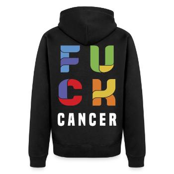 Cancer - Unisex Premium Bio Zip Hoodie - Schwarz - Hinten - Nico (187cm)