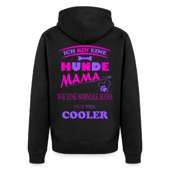 Hunde Mama Knochen - Unisex Premium Bio Zip Hoodie - Schwarz - Hinten - Nico (187cm)