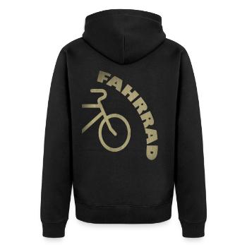 Fahrrad - Unisex Premium Bio Zip Hoodie - Schwarz - Hinten - Nico (187cm)